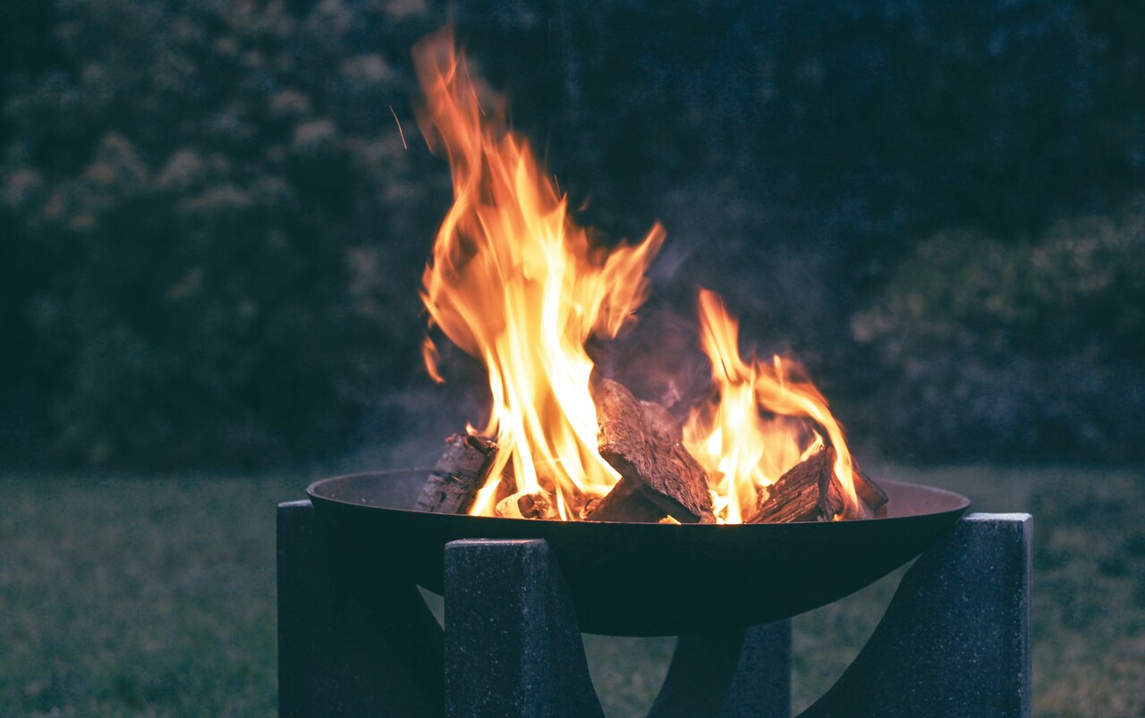 Image of a fire pit outside.